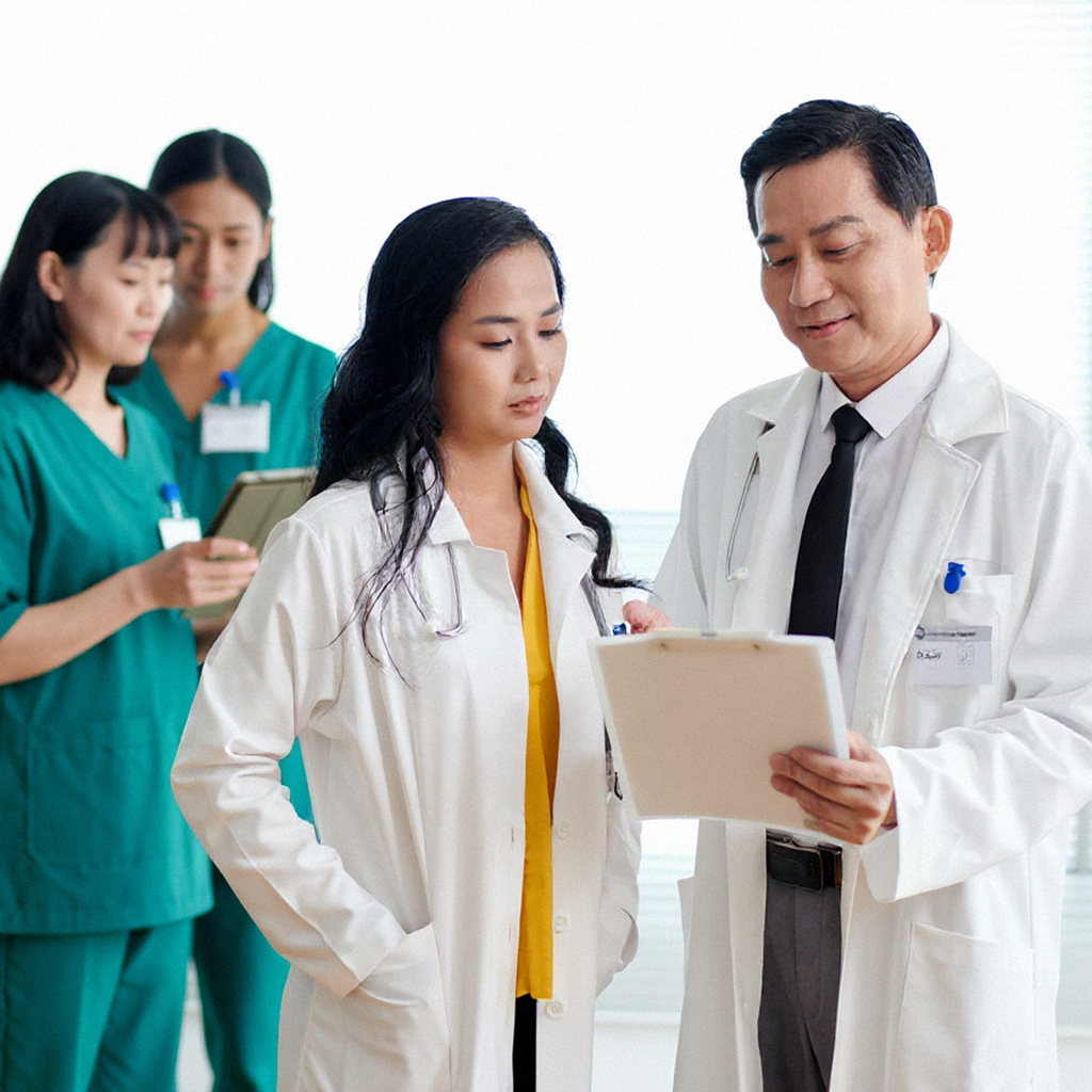 Healthcare professionals collaborating